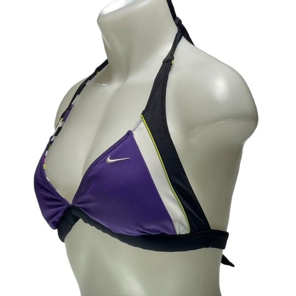 NIKE Bikini Top Reversible Plunge Halter Women's Size 8 - Picture 3 of 9